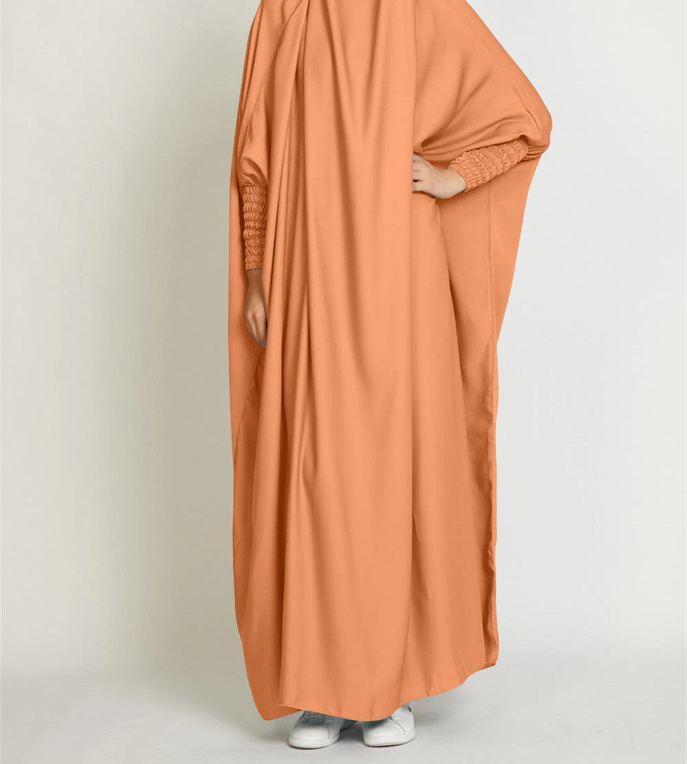 #05 One piece jilbab ผ้าไหม abaya กับ hijab แม่และเด็กชุด maxi ชุดมุสลิมสวดมนต์เสื้อผ้าเด็กชุด 