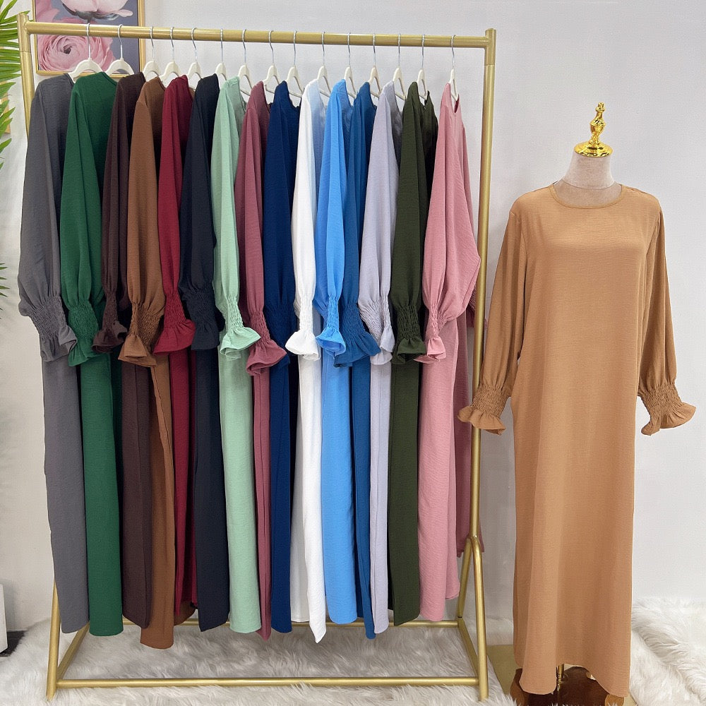 #LY25 Crepe simple dress  maxi dress modest fashion muslim long women dress