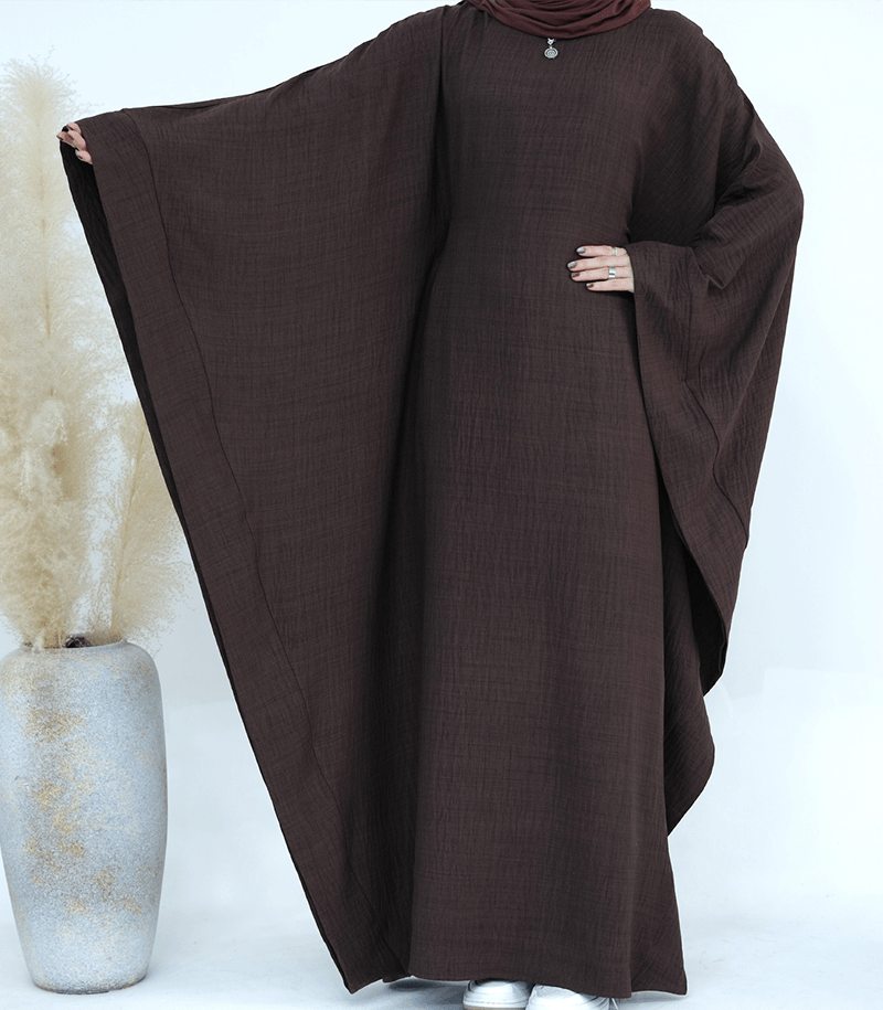 #LY49 Linen batwing abaya simple plain abaya modest fashion maxi dress muslim long women dress