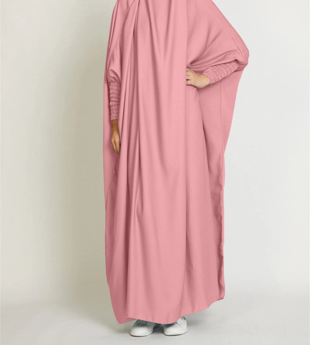 #05 One piece jilbab ผ้าไหม abaya กับ hijab แม่และเด็กชุด maxi ชุดมุสลิมสวดมนต์เสื้อผ้าเด็กชุด 