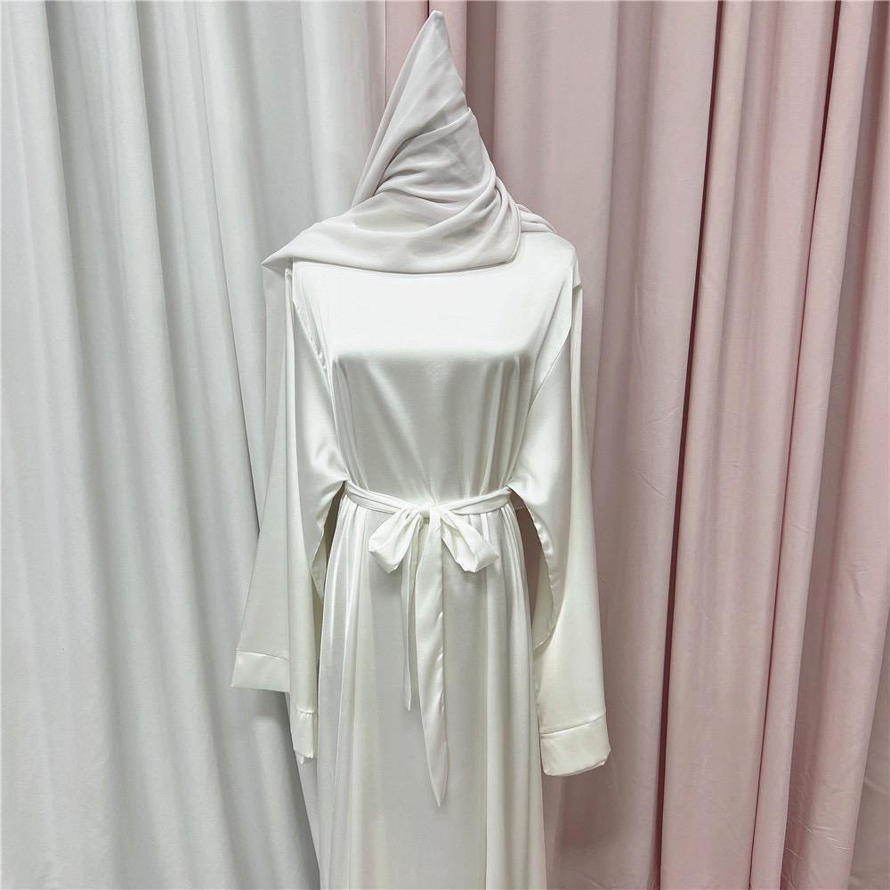 #LY44[Ramadan promotion] Latest model Silk abaya Plain satin abaya maxi dress muslim long women dress prayer dress