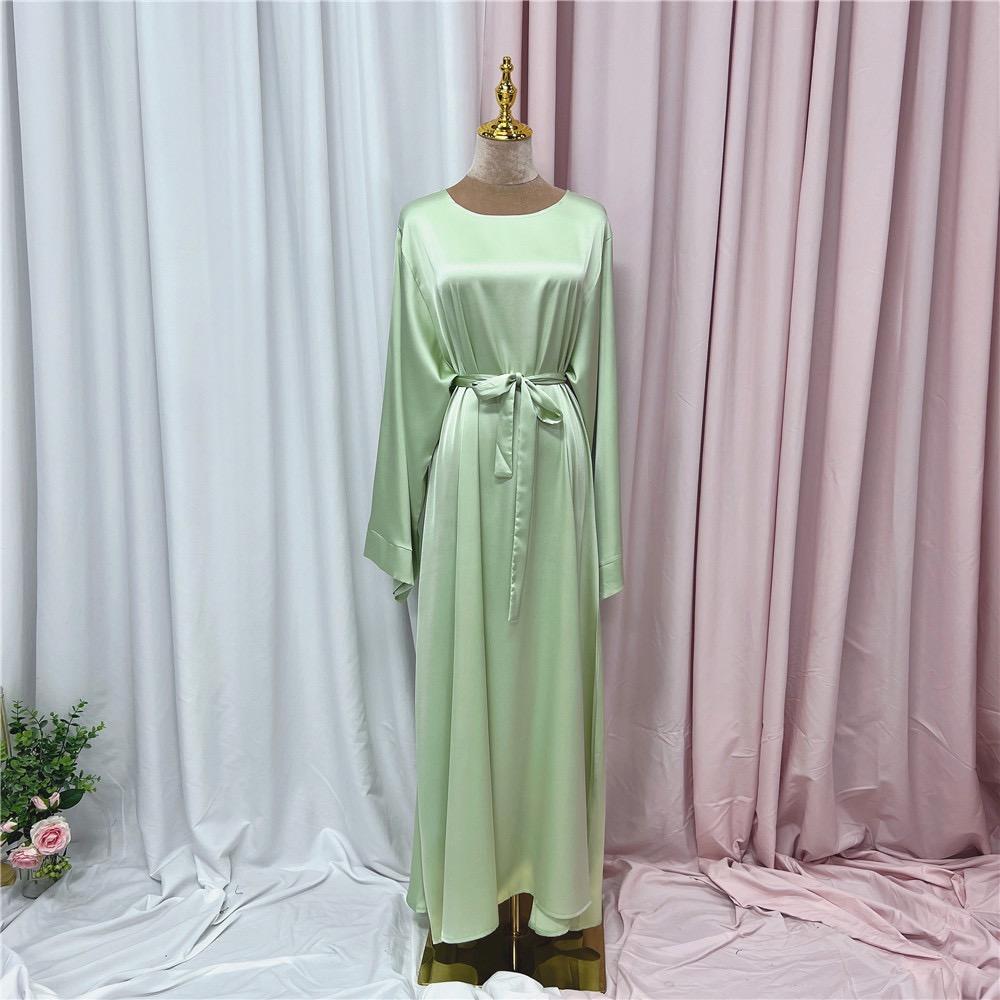 #LY44[Ramadan promotion] Latest model Silk abaya Plain satin abaya maxi dress muslim long women dress prayer dress