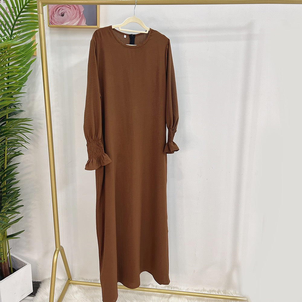 #LY25 Crepe simple dress  maxi dress modest fashion muslim long women dress