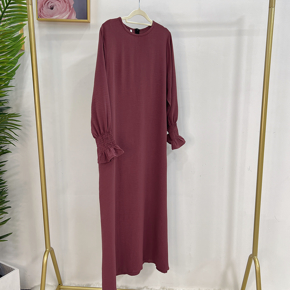 #LY25 Crepe simple dress  maxi dress modest fashion muslim long women dress