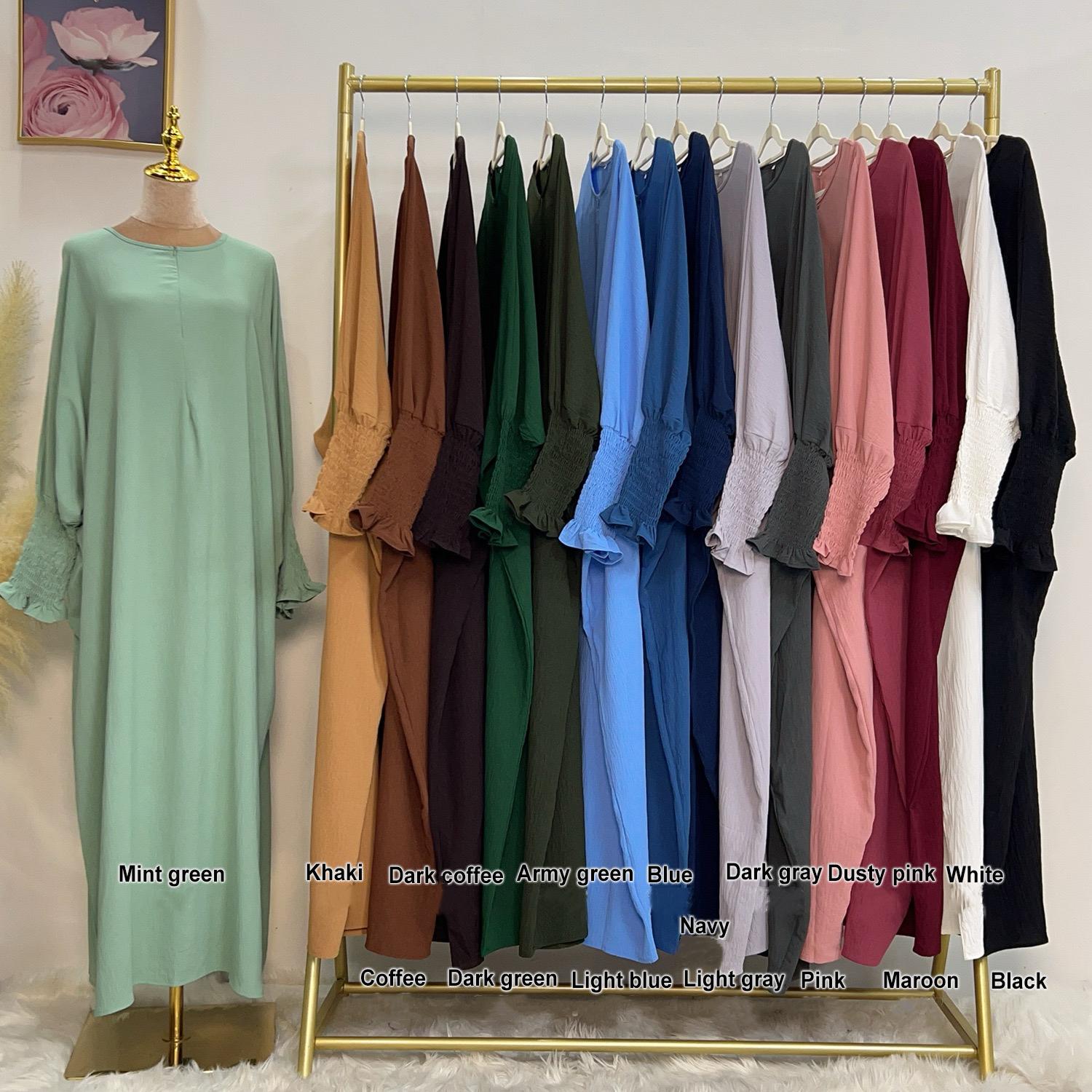 #LY43[Ramadan promotion] Latest model Butterfly abaya crepe abaya  simple dress maxi dress muslim long women dress prayer dress