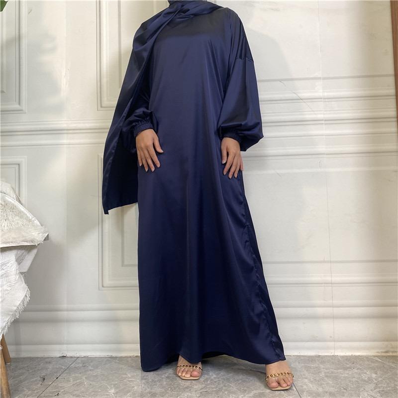 #LY29 Silk abaya with hijab hooded abaya maxi dress muslim long women dress prayer dress