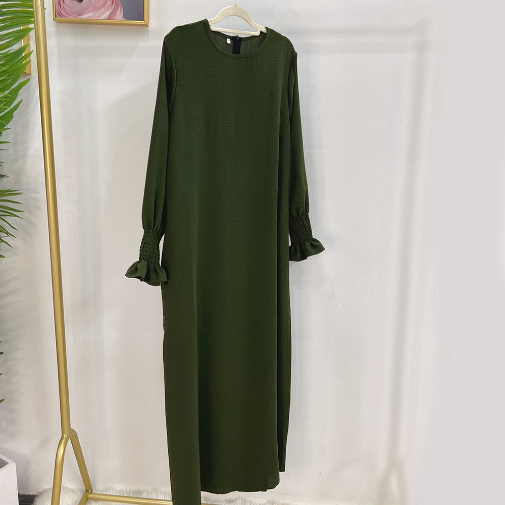 #LY25 Crepe simple dress  maxi dress modest fashion muslim long women dress