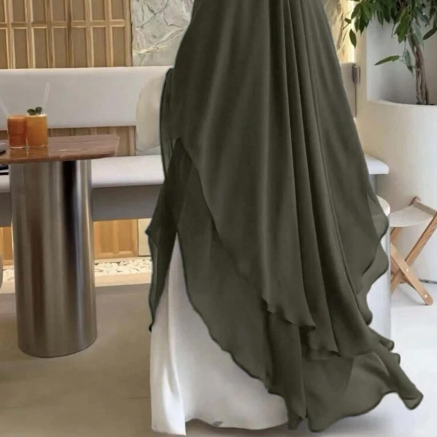 #LY31 Two layer khimar chiffon scarf muslim long dress