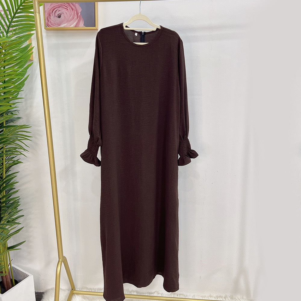 #LY25 Crepe simple dress  maxi dress modest fashion muslim long women dress