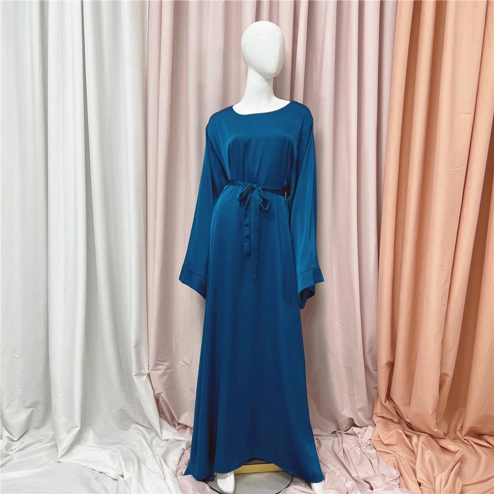 #LY44[Ramadan promotion] Latest model Silk abaya Plain satin abaya maxi dress muslim long women dress prayer dress