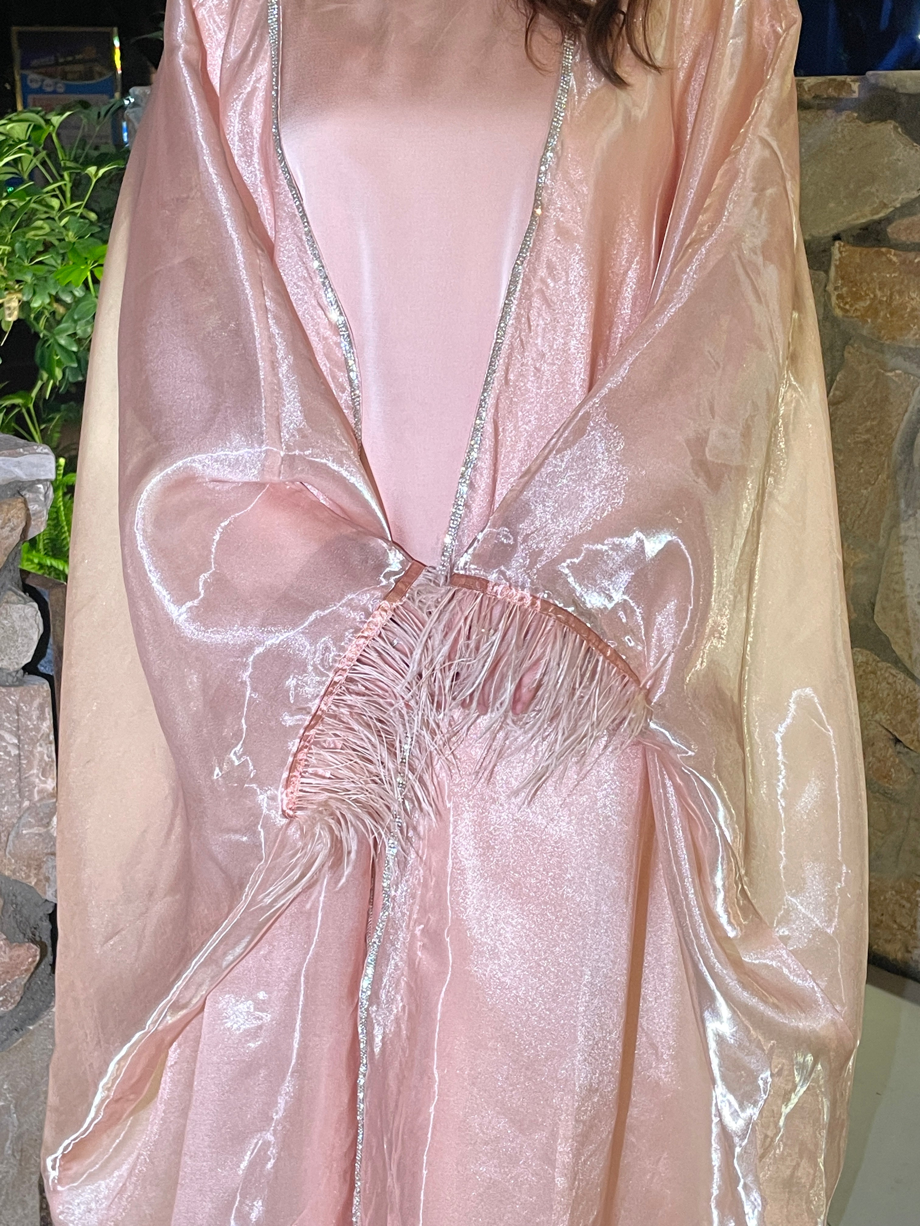 #LY05 Organza butterfly abaya outfit, shimmer abaya outfit