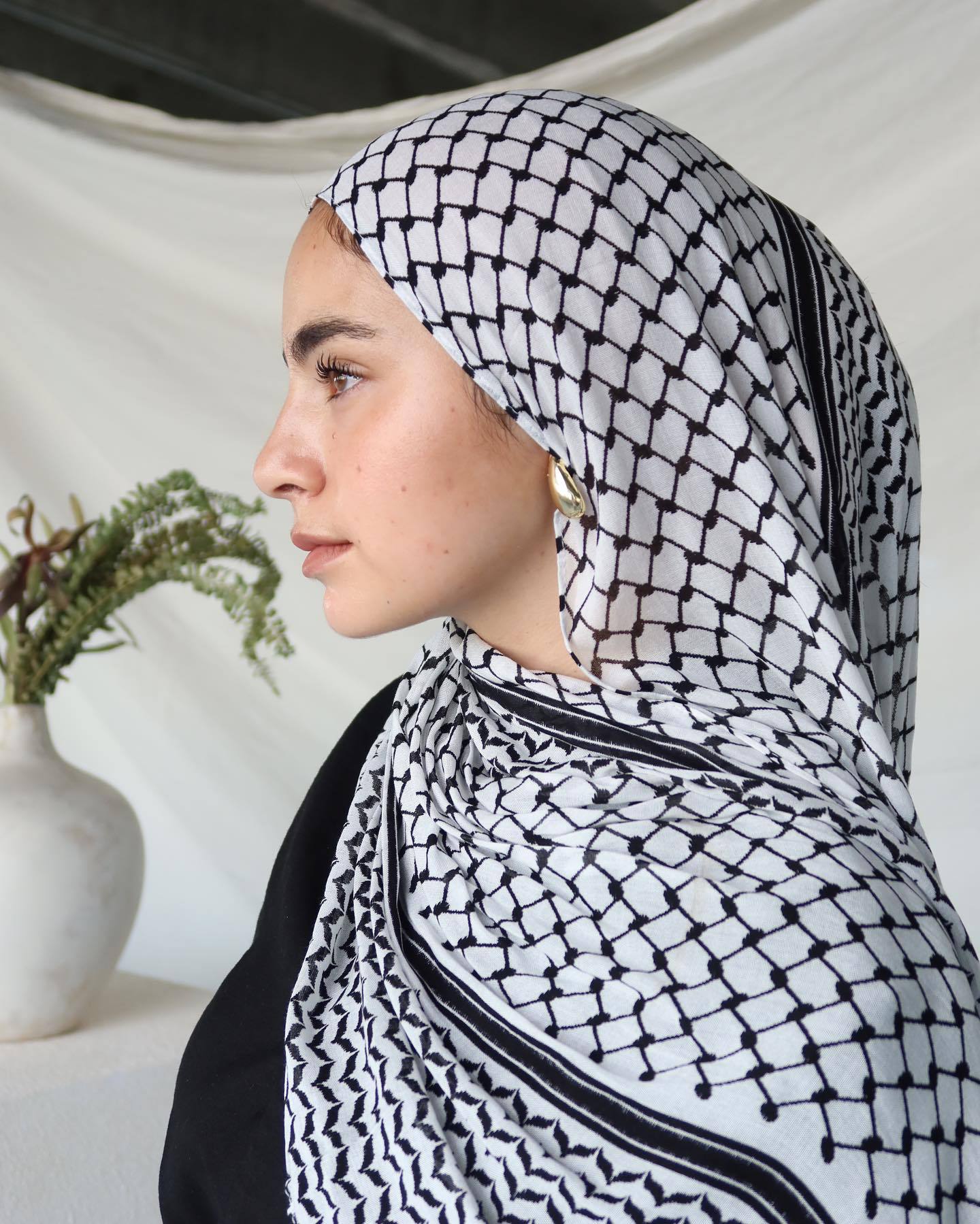 #LY34Chiffon Keffiyeh Hijab