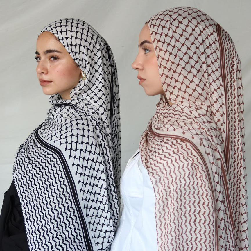 #LY34Chiffon Keffiyeh Hijab