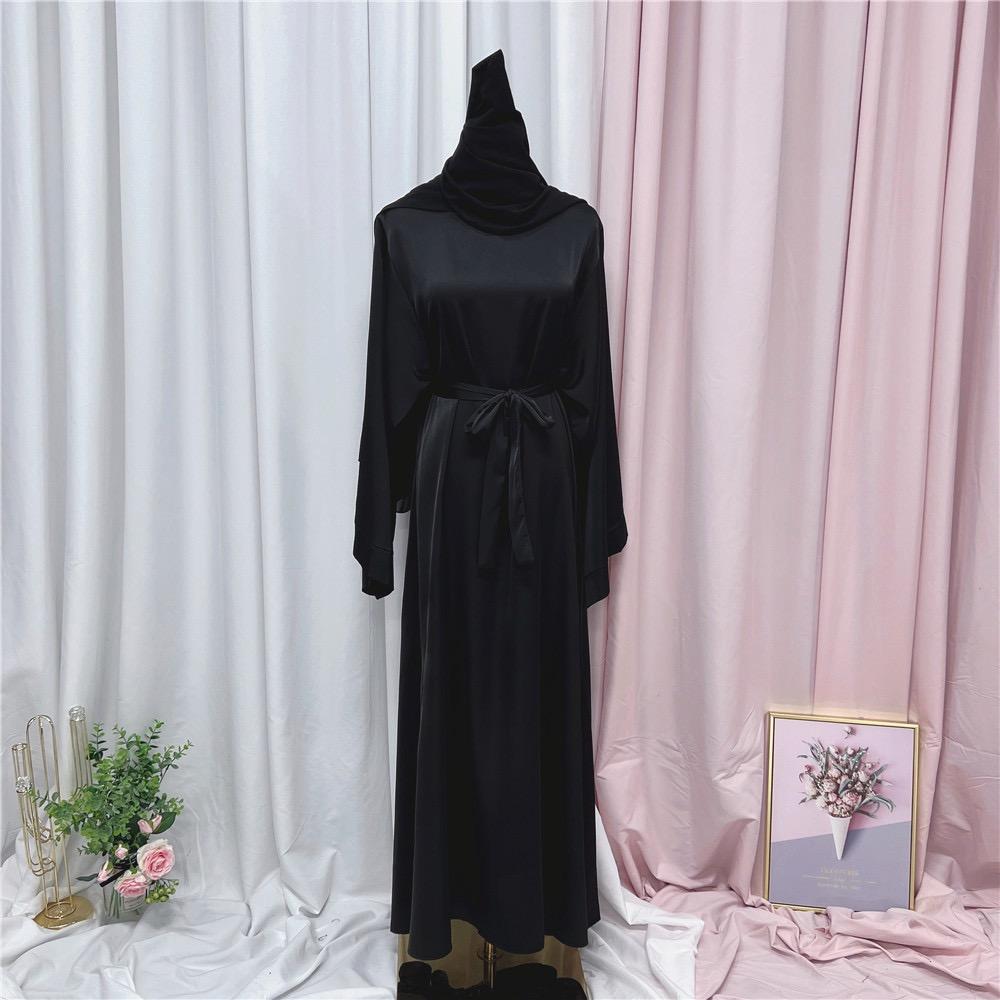 #LY44[Ramadan promotion] Latest model Silk abaya Plain satin abaya maxi dress muslim long women dress prayer dress