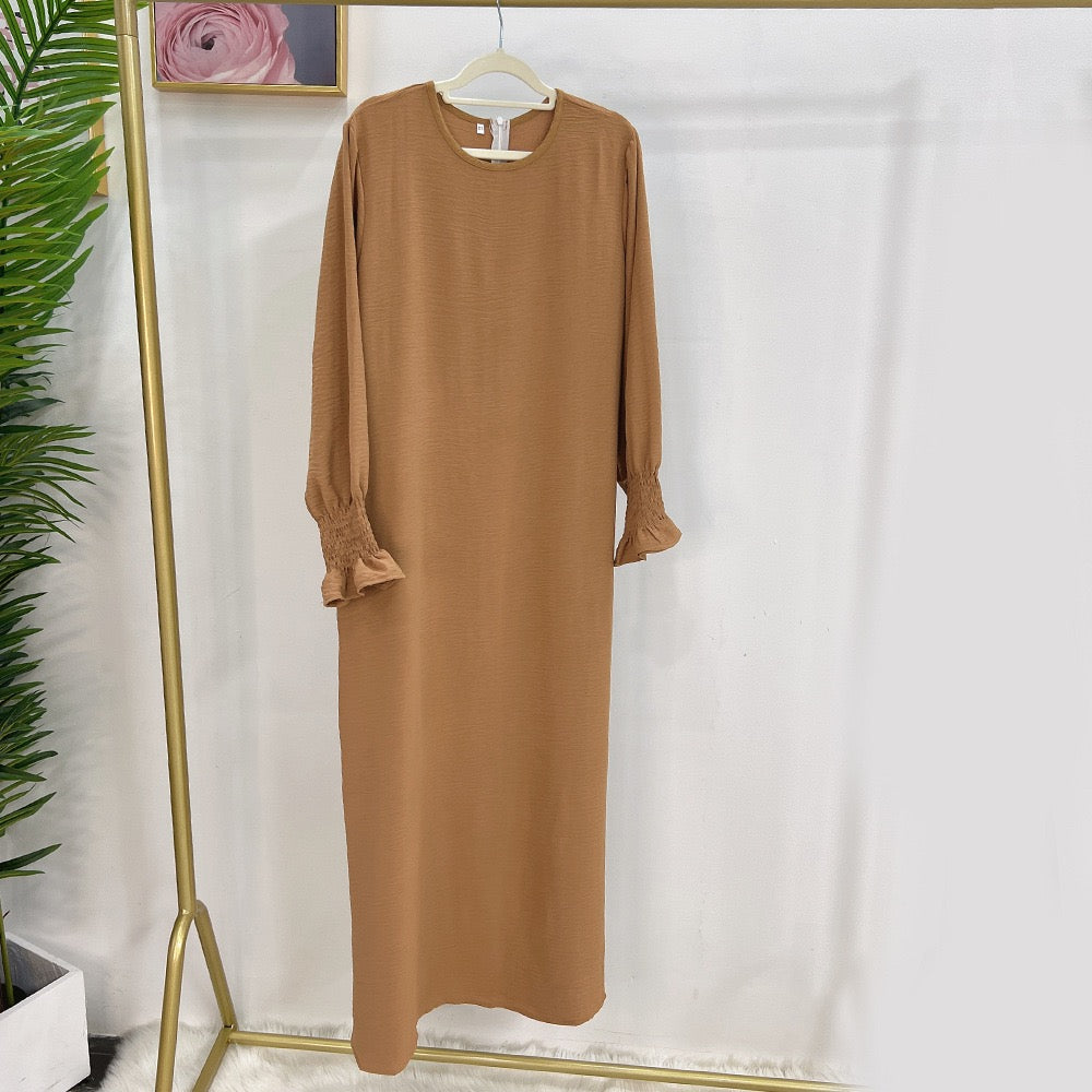 #LY25 Crepe simple dress  maxi dress modest fashion muslim long women dress