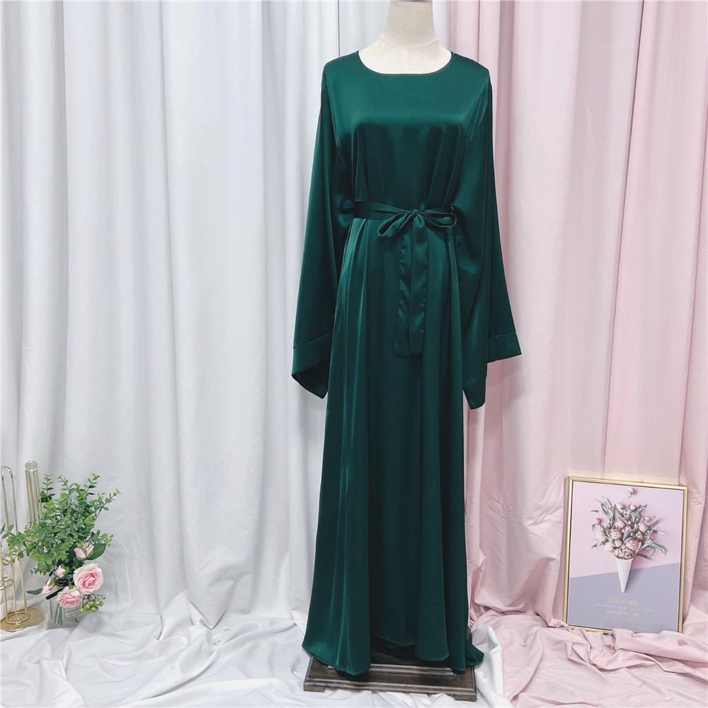 #LY44[Ramadan promotion] Latest model Silk abaya Plain satin abaya maxi dress muslim long women dress prayer dress