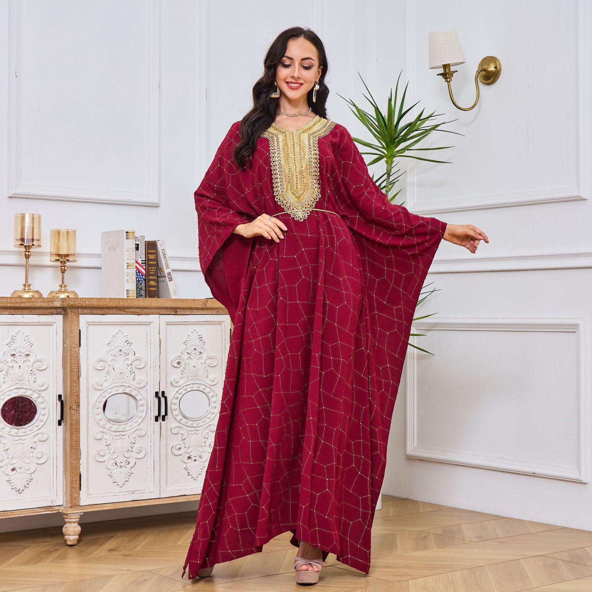 #LY20 Batwing Abaya Kaftan Maxi Dress Modest Abaya Long Women Dress Muslimah Dress  evening gown Cardigan outfit silk dress solid dress