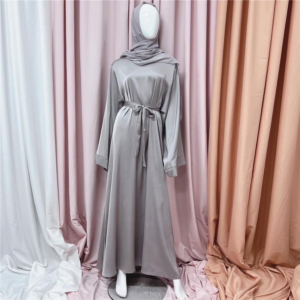 #LY44[Ramadan promotion] Latest model Silk abaya Plain satin abaya maxi dress muslim long women dress prayer dress