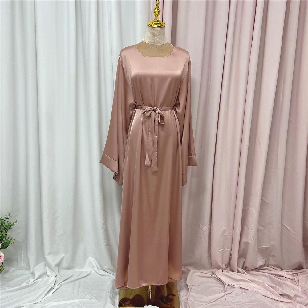 #LY44[Ramadan promotion] Latest model Silk abaya Plain satin abaya maxi dress muslim long women dress prayer dress