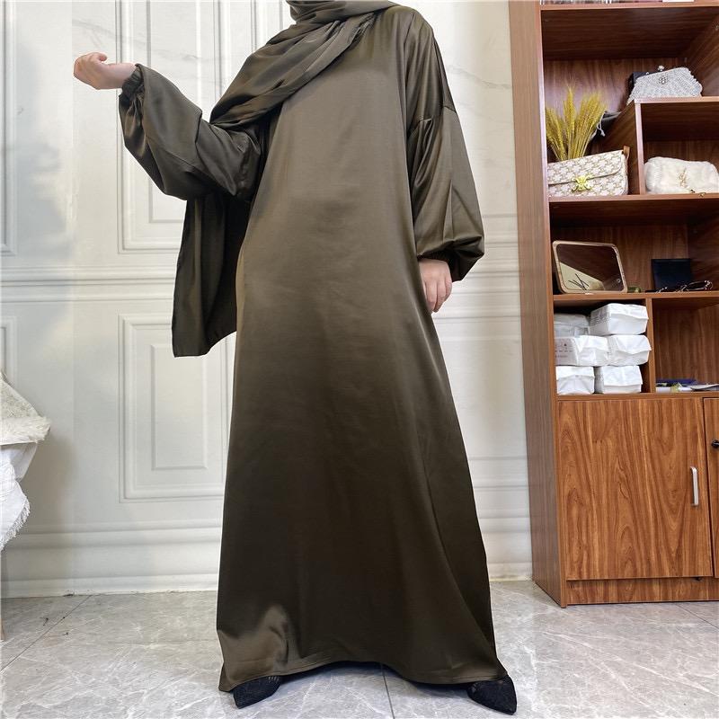 #LY29 Silk abaya with hijab hooded abaya maxi dress muslim long women dress prayer dress