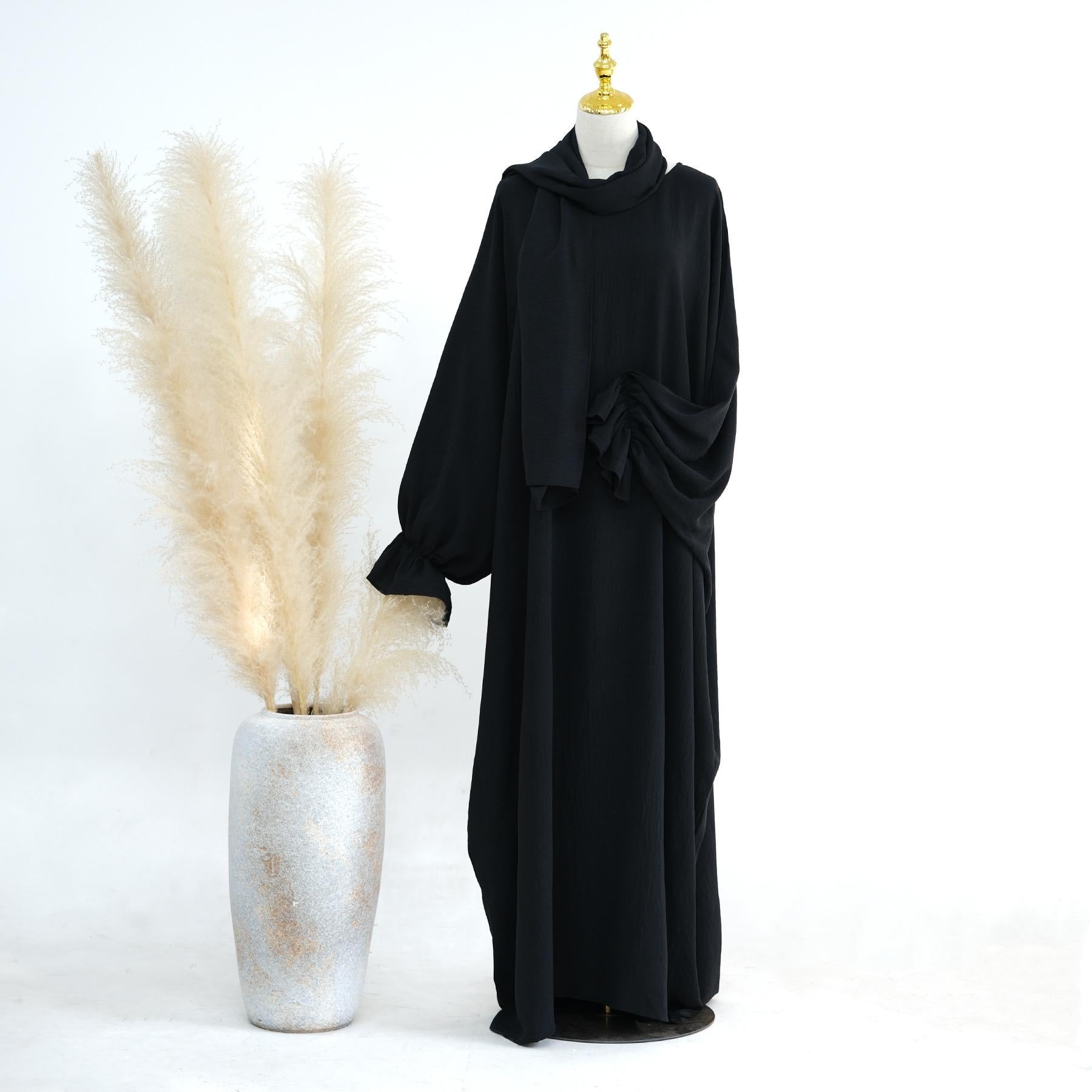 #LY24 Latest model Crepe abaya ,maxi dress loose-fitting arabic clothing muslim dress Butterfly abaya with hijab