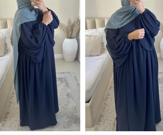 #LY21 Crepe abaya ,Balloon sleeves  maxi dress loose-fitting arabic clothing muslim dress A-Line Plain plus size dress