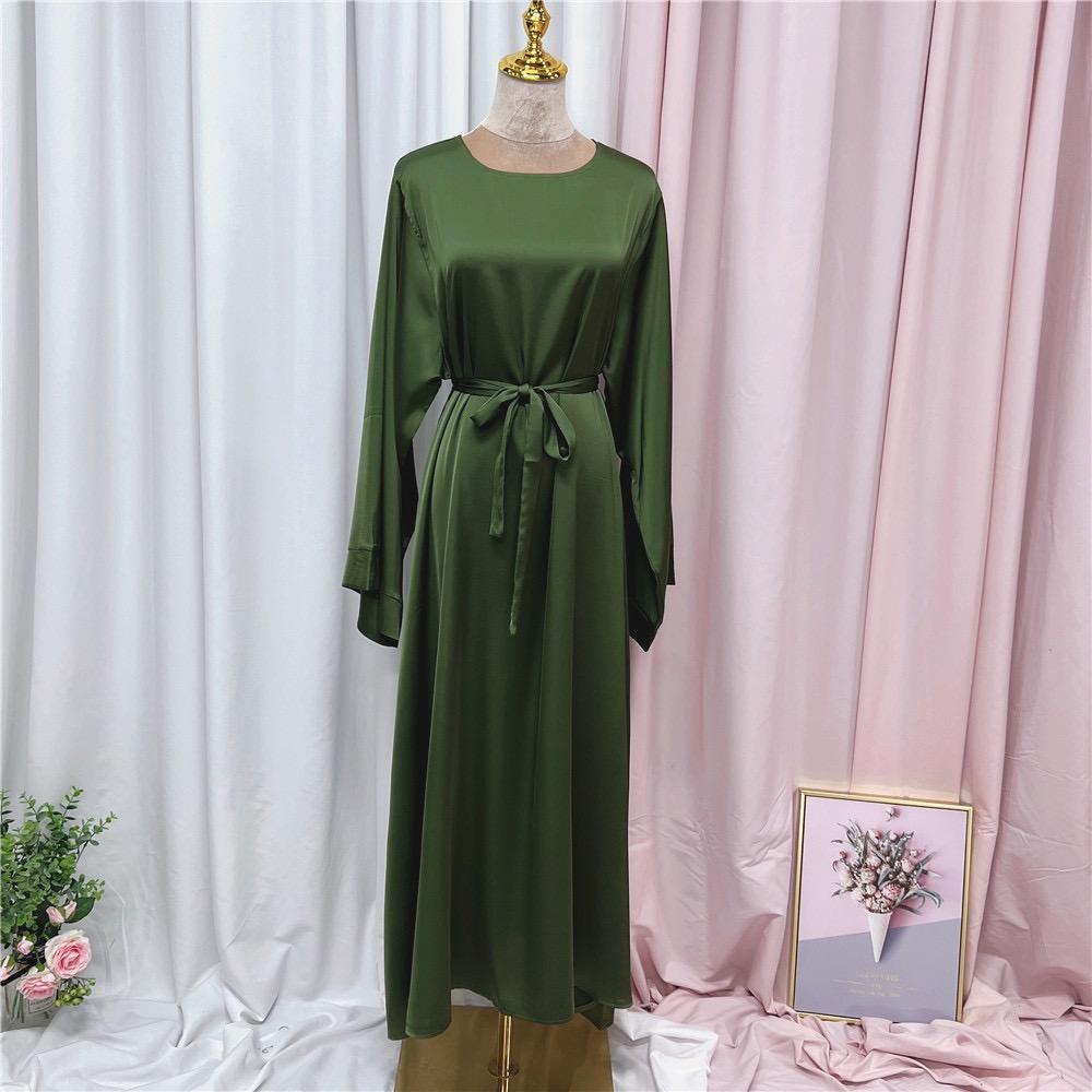 #LY44[Ramadan promotion] Latest model Silk abaya Plain satin abaya maxi dress muslim long women dress prayer dress