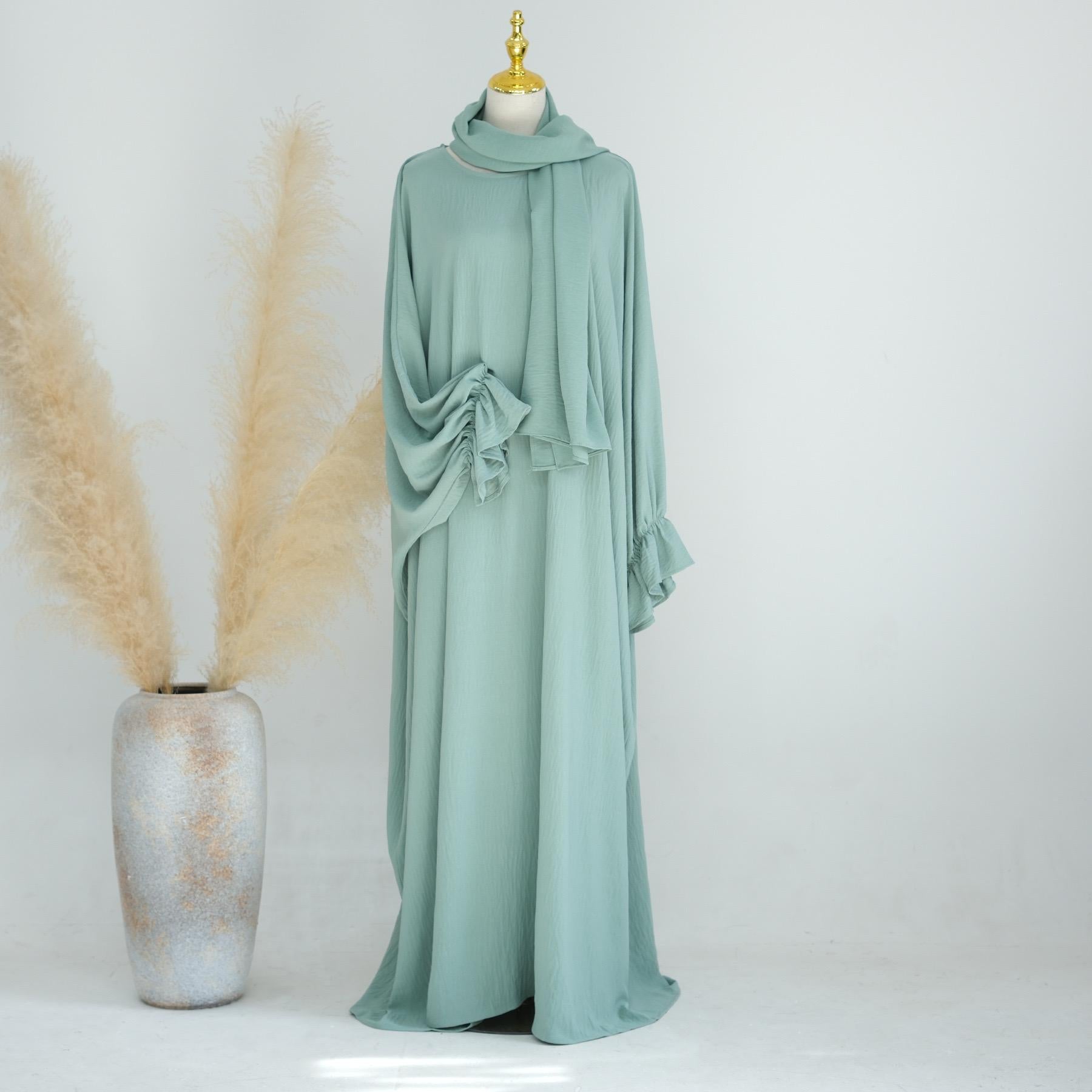 #LY24 Latest model Crepe abaya ,maxi dress loose-fitting arabic clothing muslim dress Butterfly abaya with hijab