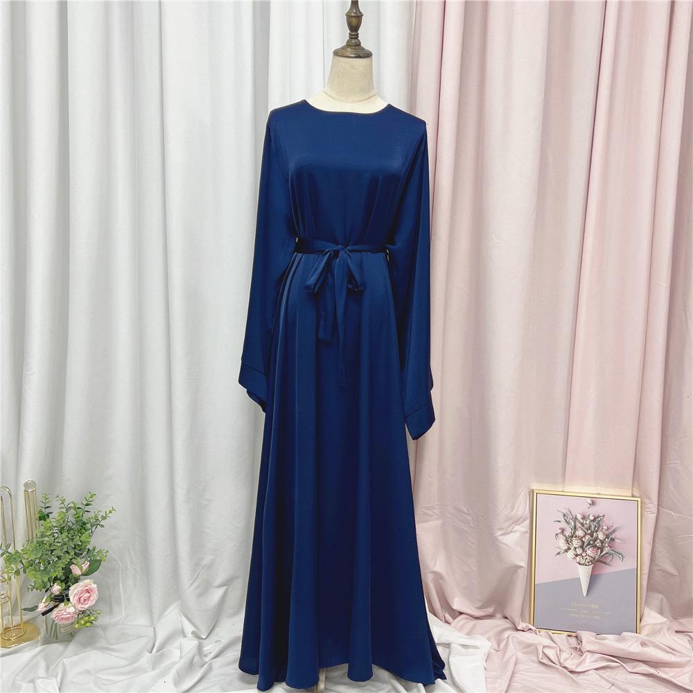 #LY44[Ramadan promotion] Latest model Silk abaya Plain satin abaya maxi dress muslim long women dress prayer dress