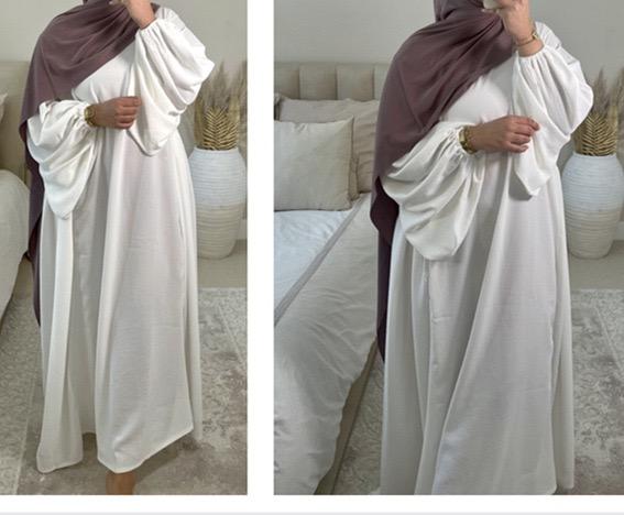 #LY21 Crepe abaya ,Balloon sleeves  maxi dress loose-fitting arabic clothing muslim dress A-Line Plain plus size dress