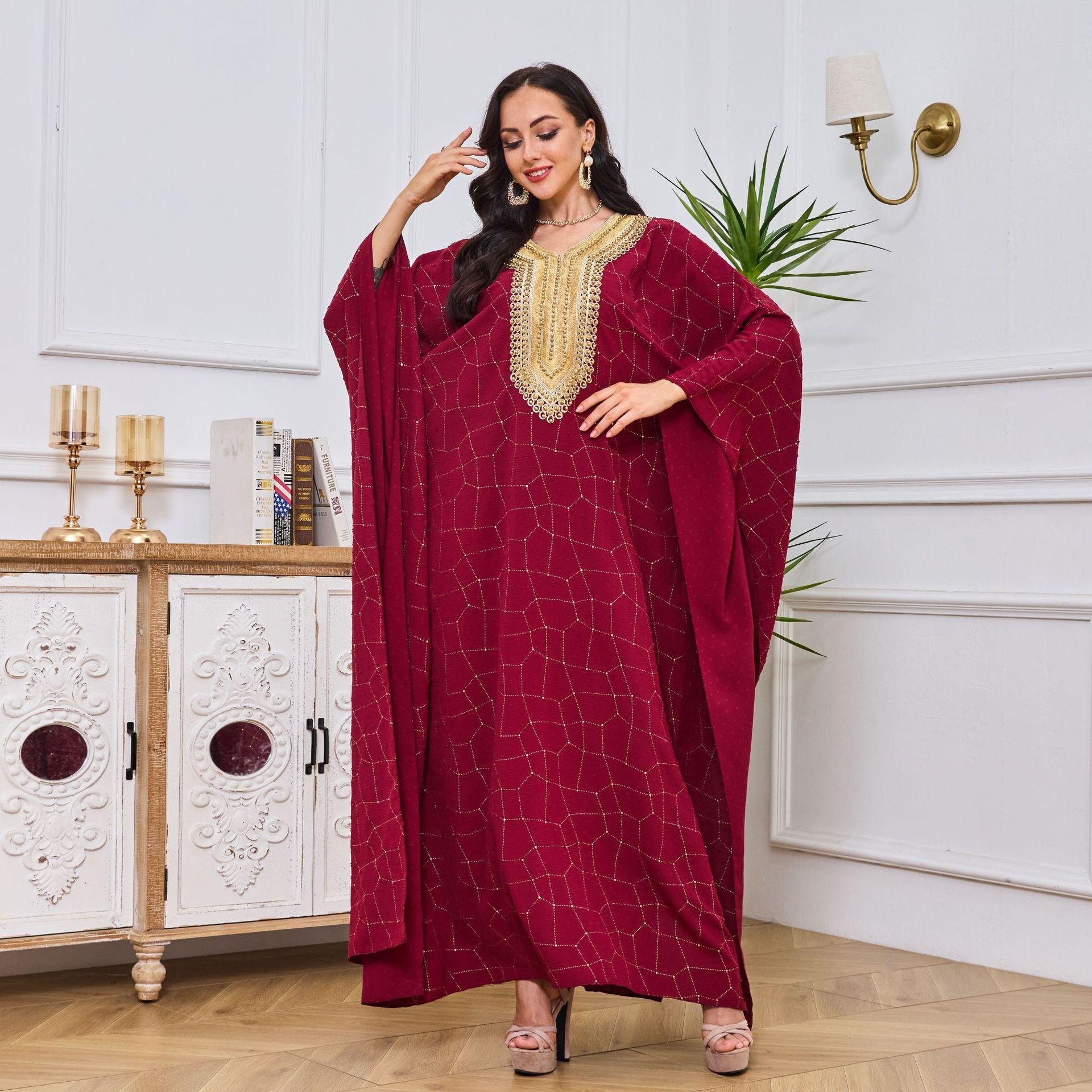 #LY20 Batwing Abaya Kaftan Maxi Dress Modest Abaya Long Women Dress Muslimah Dress  evening gown Cardigan outfit silk dress solid dress