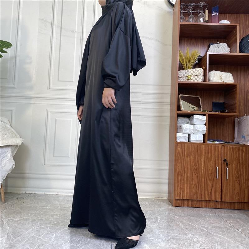 #LY29 Silk abaya with hijab hooded abaya maxi dress muslim long women dress prayer dress