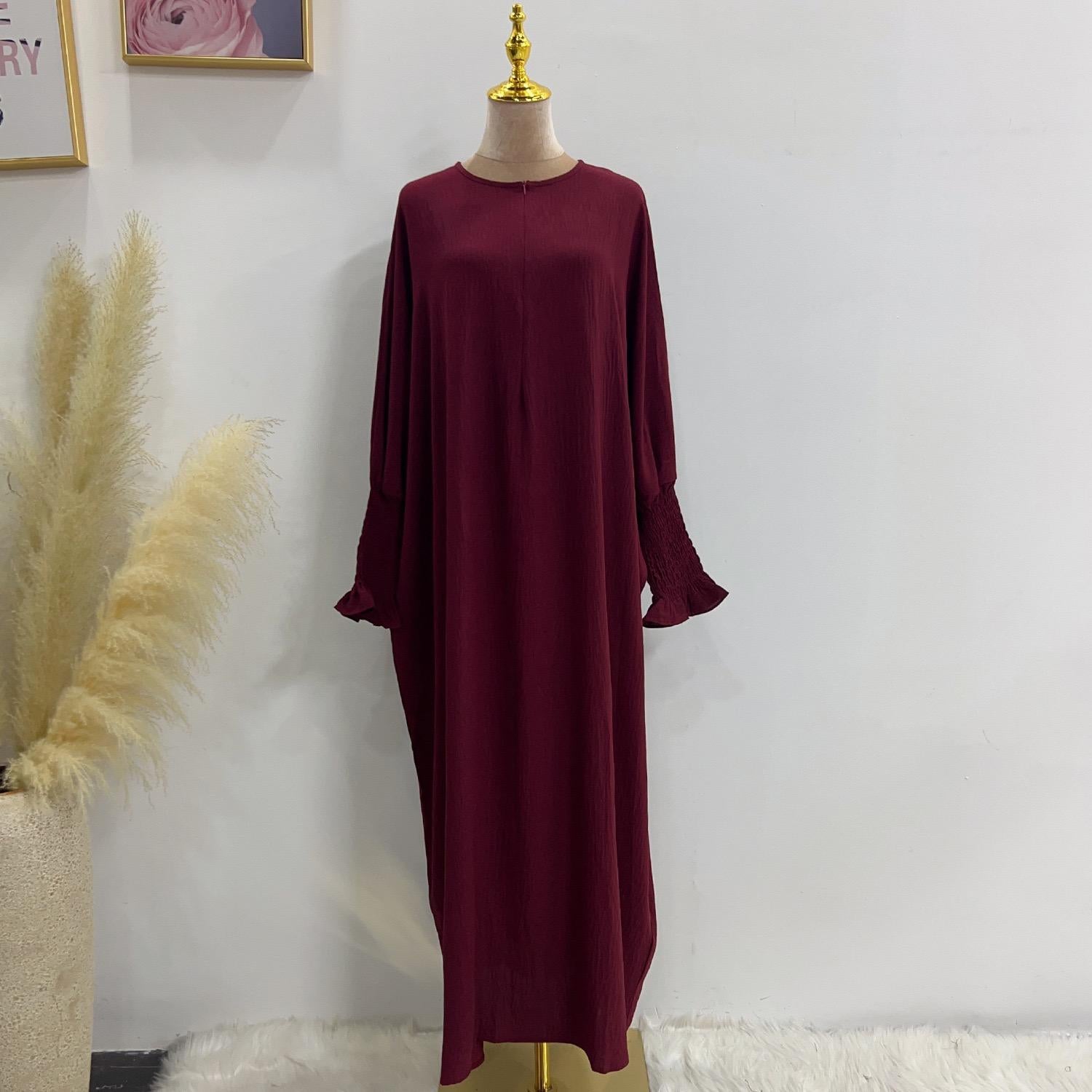 #LY43[Ramadan promotion] Latest model Butterfly abaya crepe abaya  simple dress maxi dress muslim long women dress prayer dress