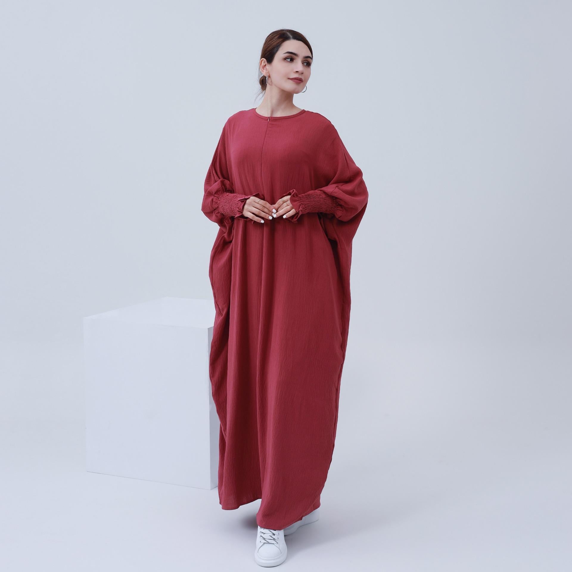 #LY43[Ramadan promotion] Latest model Butterfly abaya crepe abaya  simple dress maxi dress muslim long women dress prayer dress