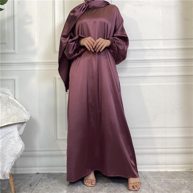 #LY29 Silk abaya with hijab hooded abaya maxi dress muslim long women dress prayer dress