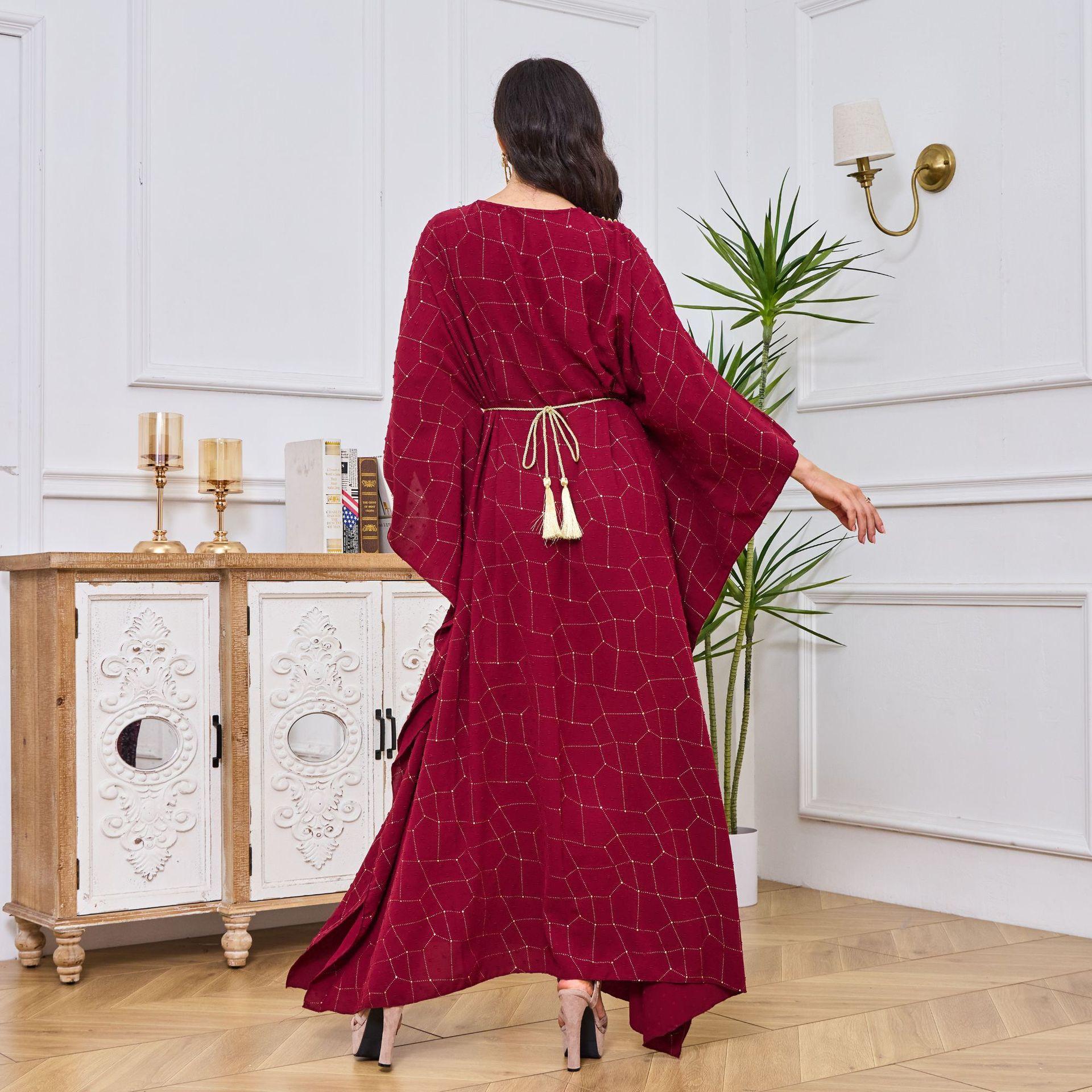 #LY20 Batwing Abaya Kaftan Maxi Dress Modest Abaya Long Women Dress Muslimah Dress  evening gown Cardigan outfit silk dress solid dress