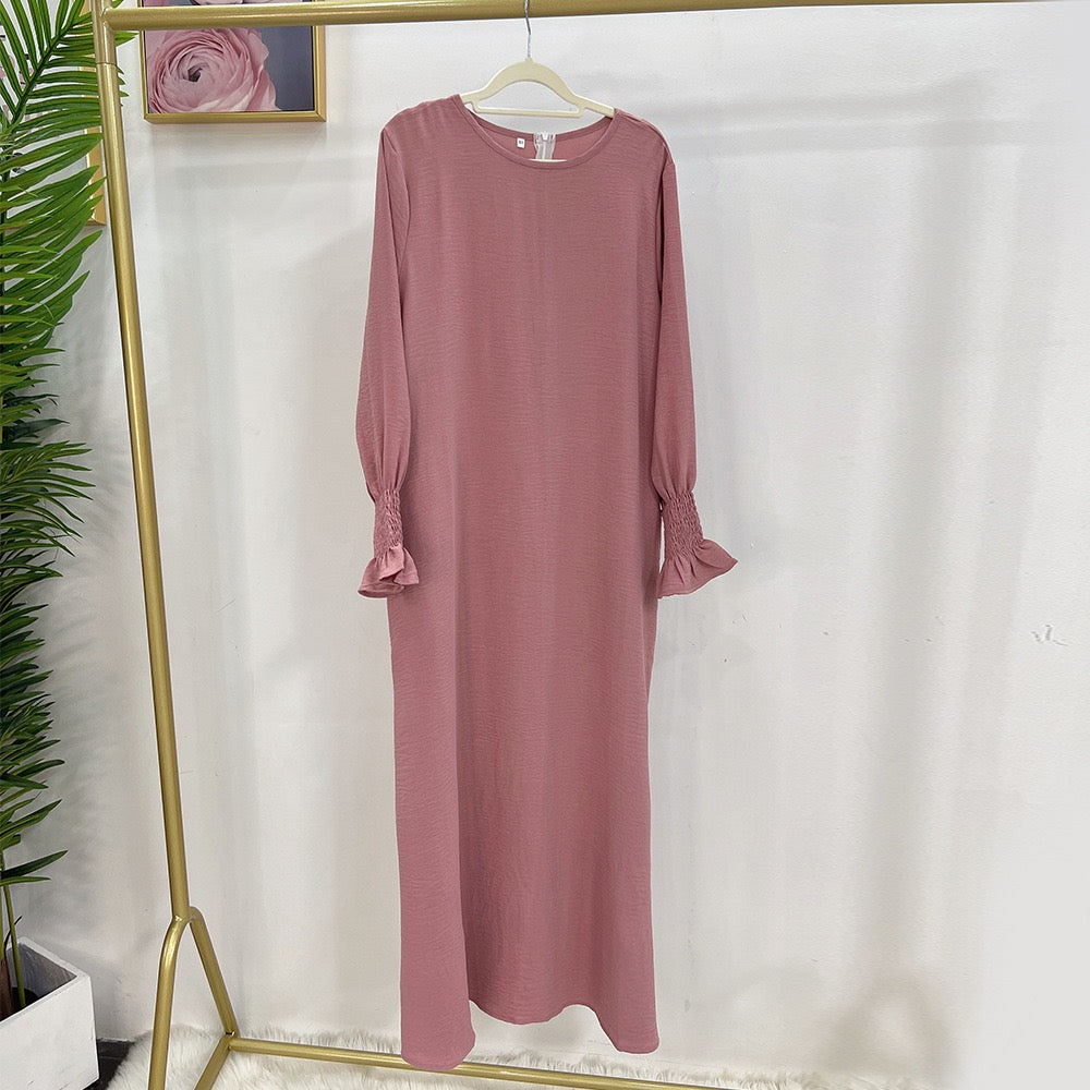 #LY25 Crepe simple dress  maxi dress modest fashion muslim long women dress